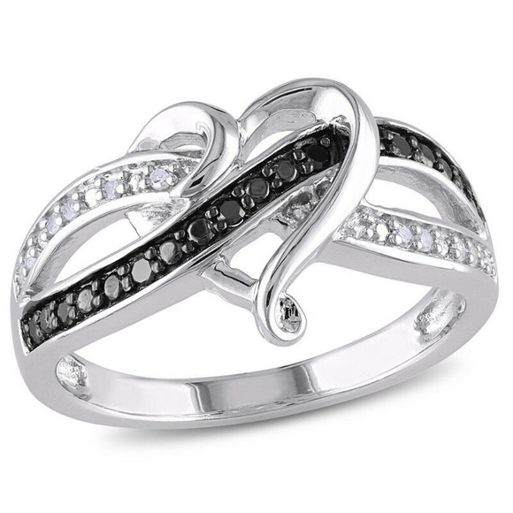 Huitan Jewelry - Romantic Women 925 Silver  Ring Black Sapphire New